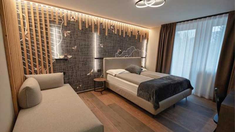 De bekv�ma rummen p� Hotel Fantelli i Val de Sole