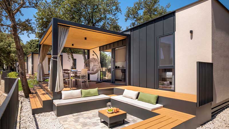 Premium Mobile Homes på Resort Amarin i Rovinj, Istrien, Kroatien