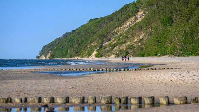 stranden utanför Golden Tulip i Mzyzdroje